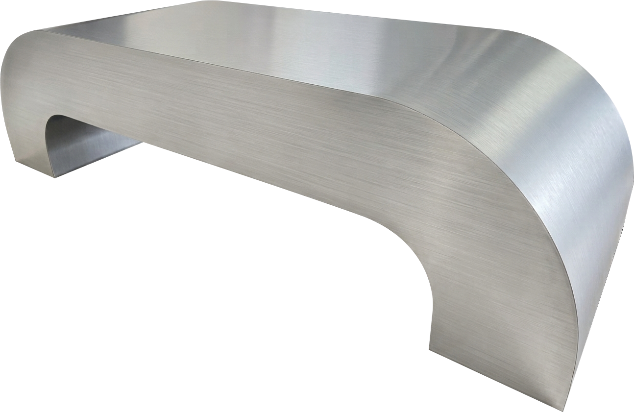 Brushed Aluminum Arch Coffee Table
