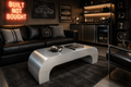 Brushed Aluminum Arch Coffee Table
