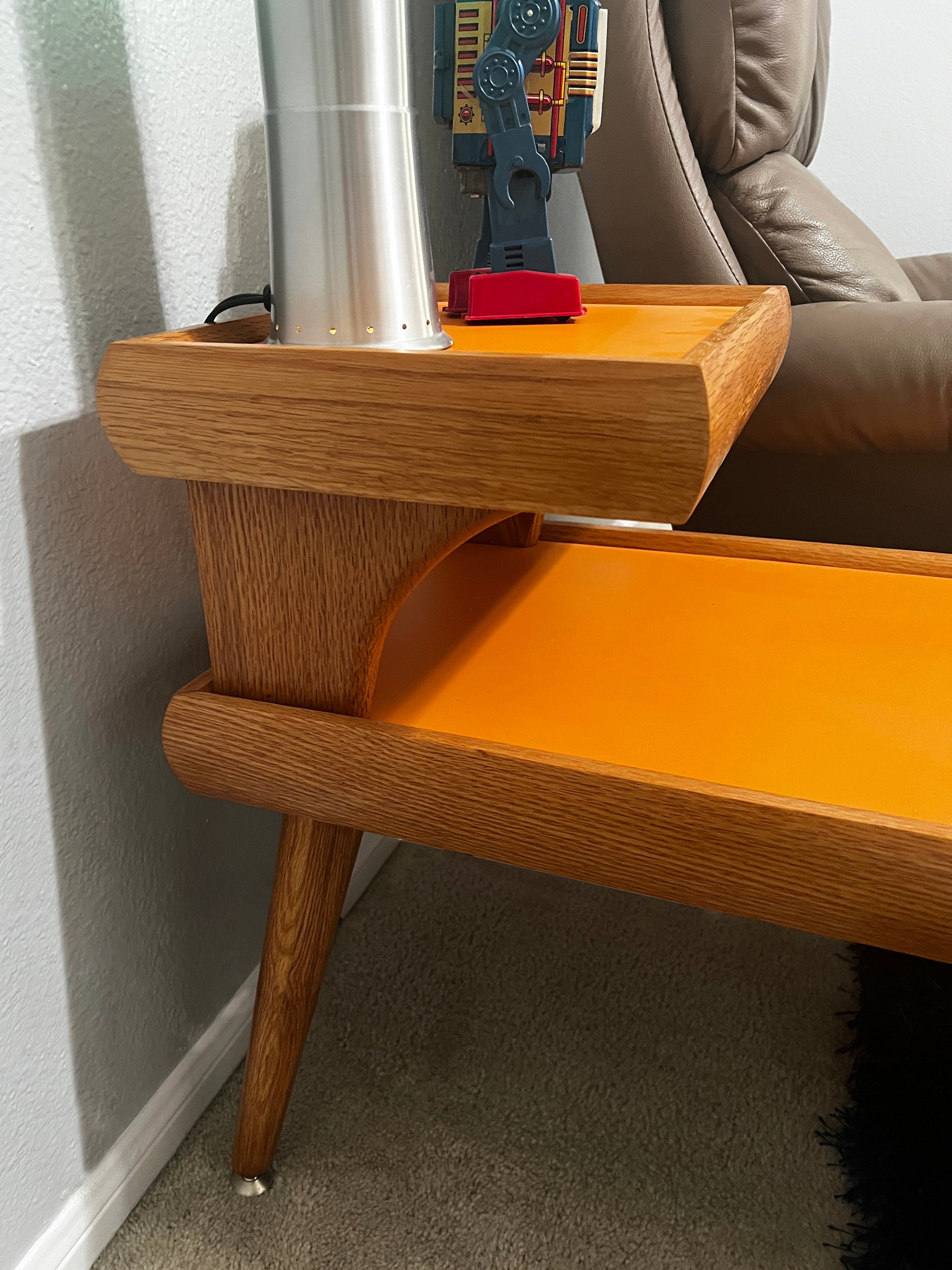 Vintage Mid-Century Modern End Tables and Matching Coffee Table