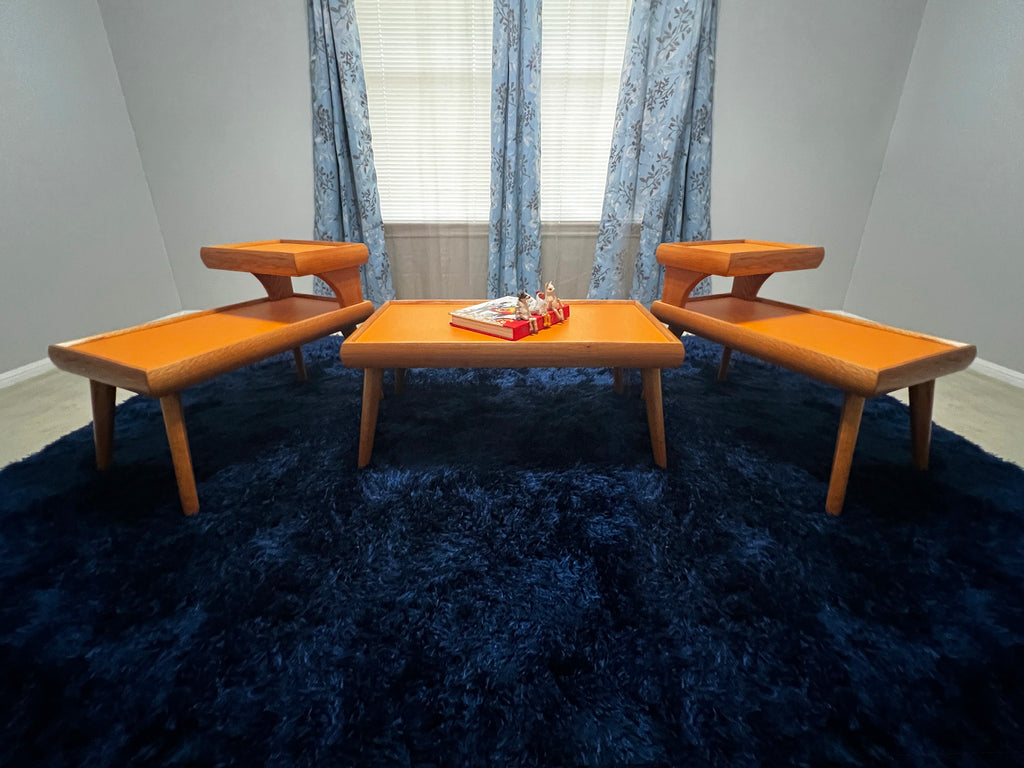 Vintage Mid-Century Modern End Tables and Matching Coffee Table
