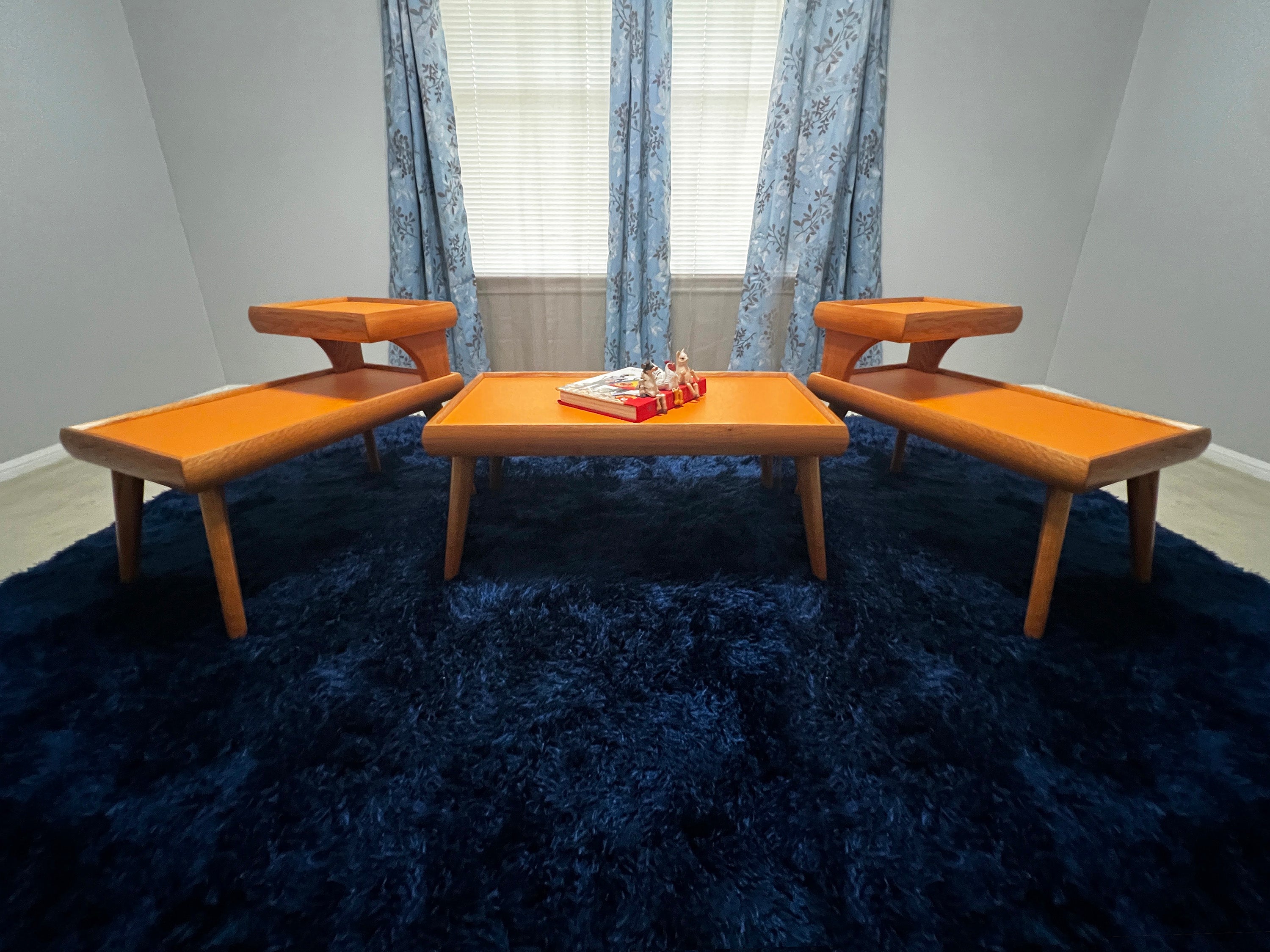 Vintage Mid-Century Modern End Tables and Matching Coffee Table