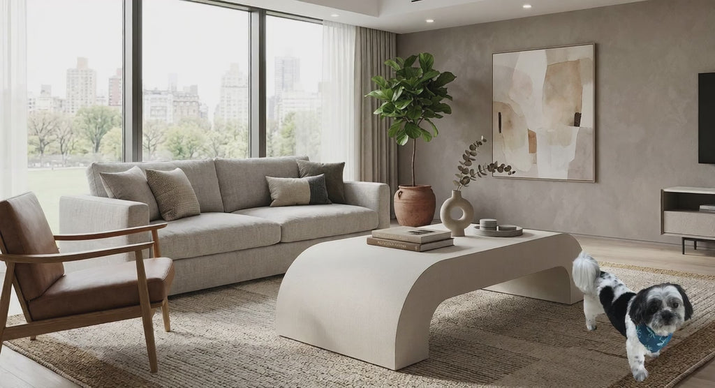 Crisp Linen Modern Arch Coffee Table