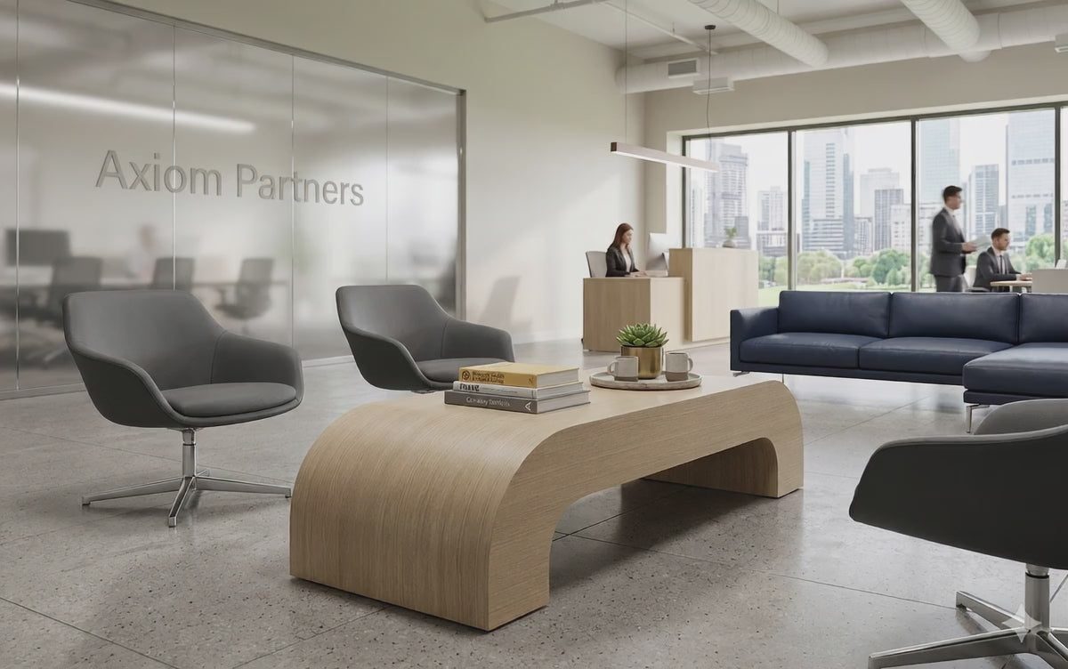 Swede Rift Oak Contemporary Arch Coffee Table
